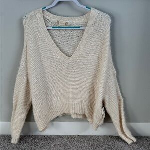Altar'd State Cream V-Neck Sweater
